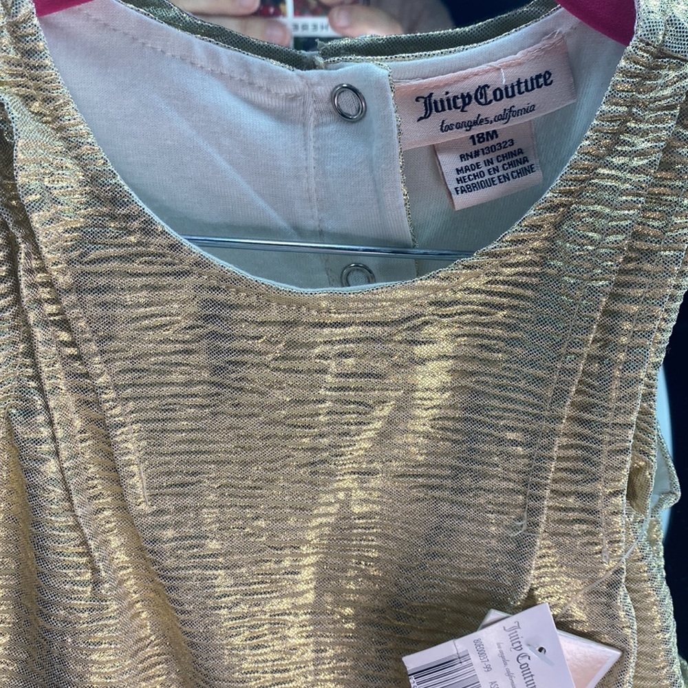 *JUICY COUTURE* 18M Gold Peplum Top NWT - Picture 6 of 7